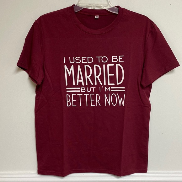 No Brand Tops - Womens Burgundy T Shirt Size M